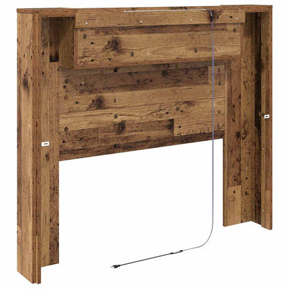 vidaXL Kopfteil mit Regal Altholz 120 x 15 x 103,5 cm Holzwerkstoff
