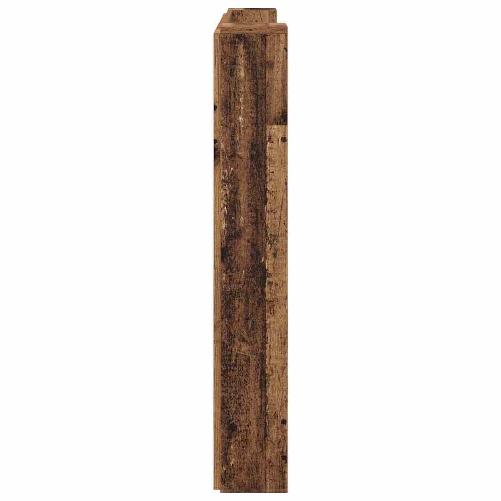 vidaXL Kopfteil mit Regal Altholz 120 x 15 x 103,5 cm Holzwerkstoff