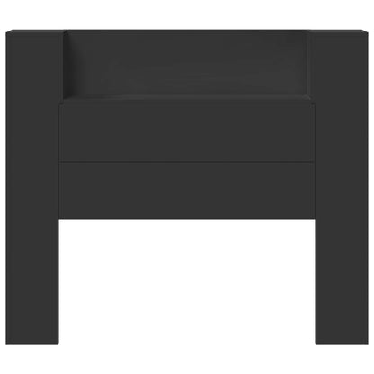 vidaXL Kopfteil mit Regal Schwarz 120 x 16,5 x 103,5 cm Holzwerkstoff
