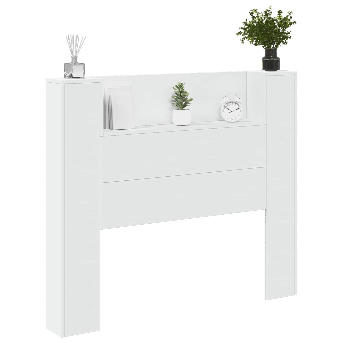 vidaXL Kopfteil mit Regal Weiß 120 x 16,5 x 103,5 cm Holzwerkstoff