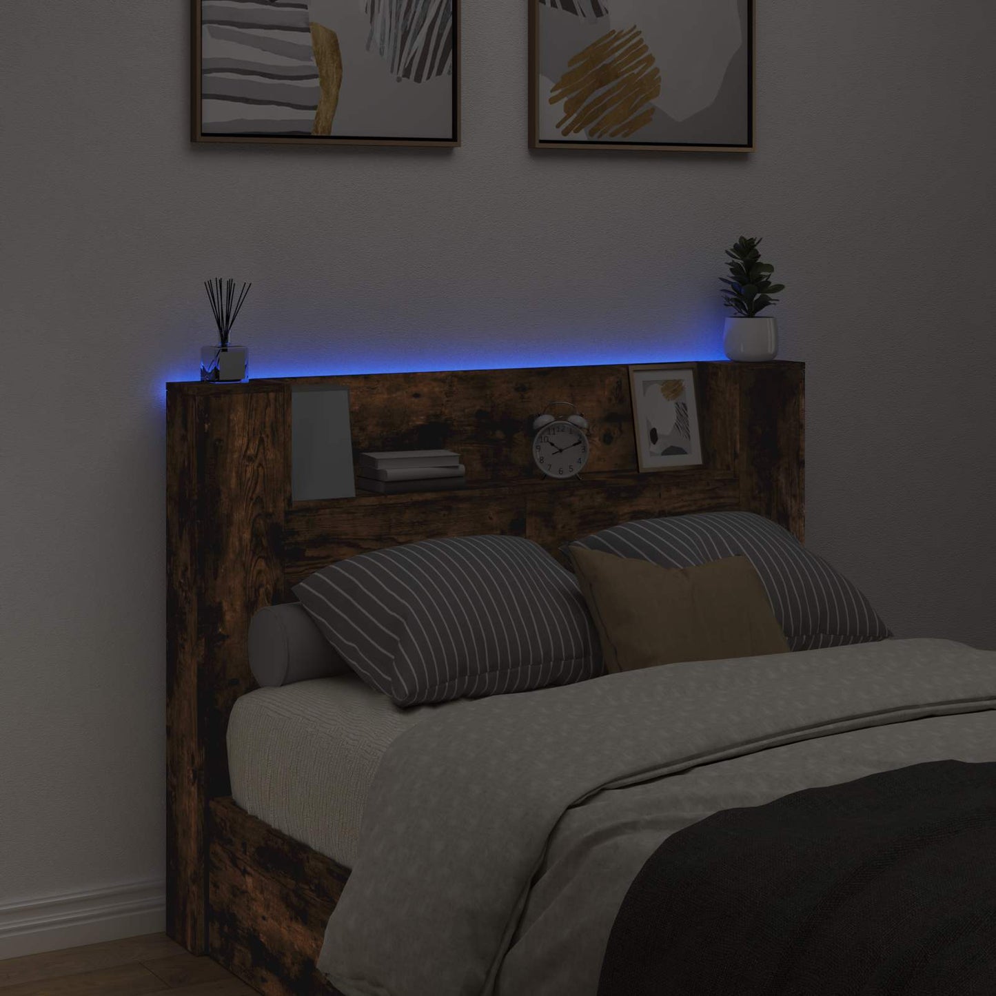 vidaXL Kopfteil Geräucherte Eiche 140 x 16,5 x 103,5 cm Holzwerkstoff