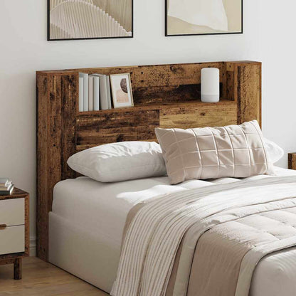 vidaXL Kopfteil mit Regal Altholz 140 x 17 x 104,5 cm Holzwerkstoff