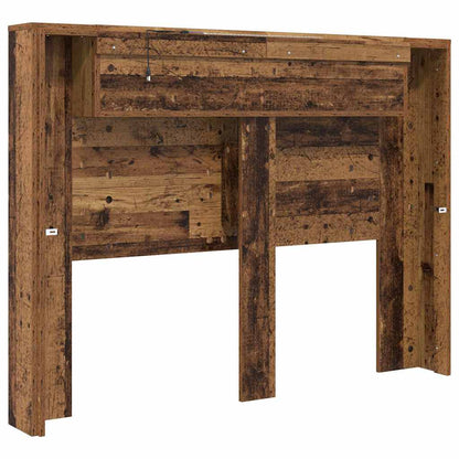 vidaXL Kopfteil mit Regal Altholz 140 x 17 x 104,5 cm Holzwerkstoff