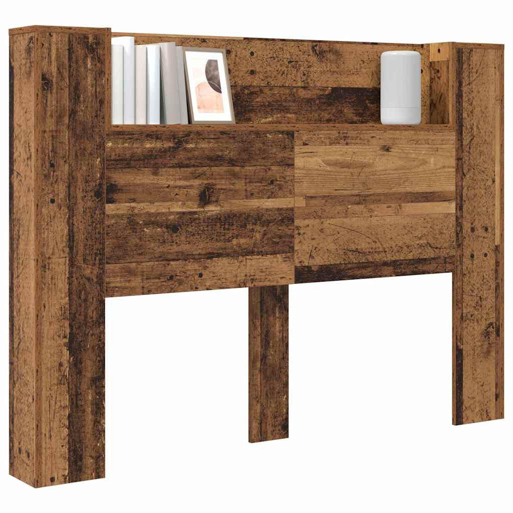 vidaXL Kopfteil mit Regal Altholz 140 x 17 x 104,5 cm Holzwerkstoff