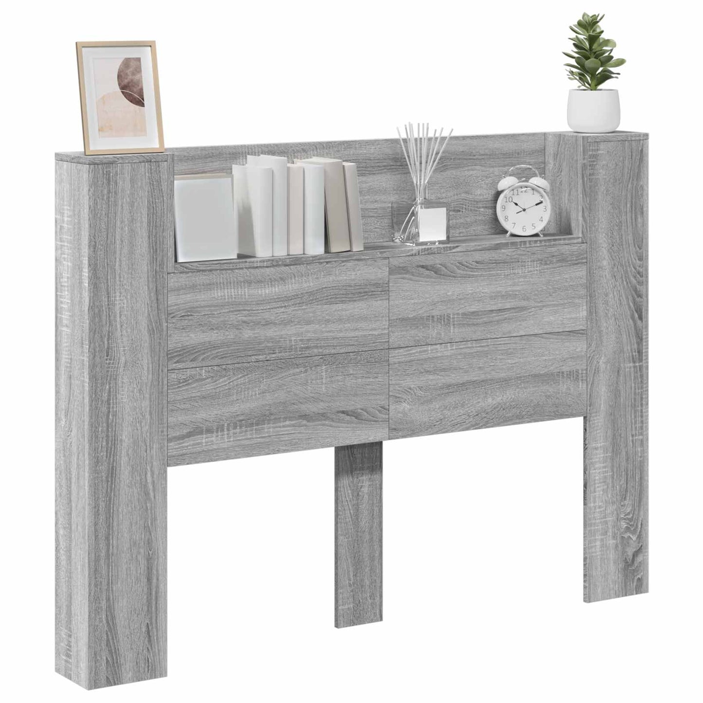 vidaXL Kopfteil Graues Sonoma 140 x 16,5 x 103,5 cm Holzwerkstoff