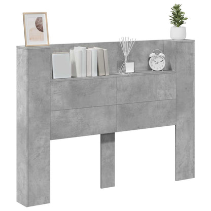 vidaXL Kopfteil Beton Grau 140 x 16,5 x 103,5 cm Holzwerkstoff