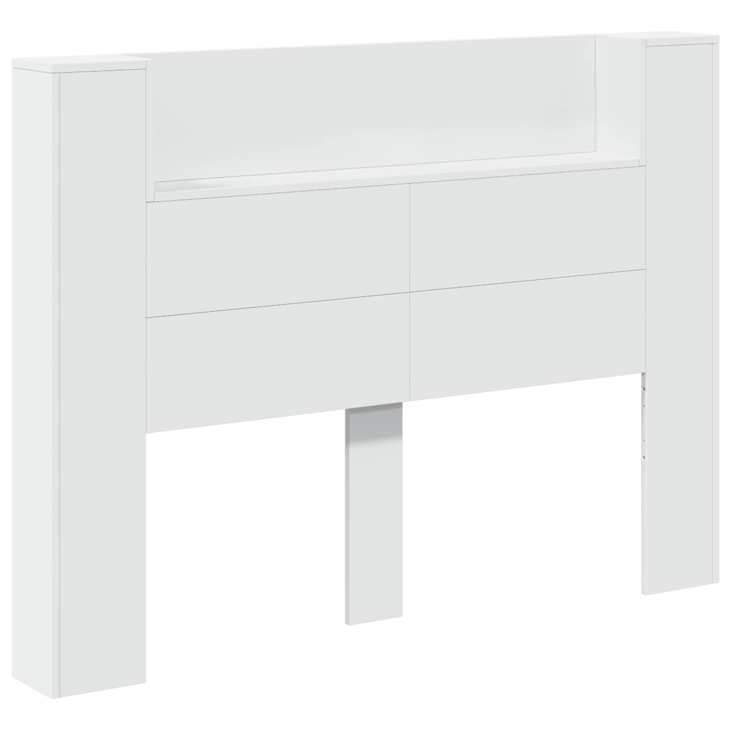 vidaXL Kopfteil mit Regal Weiß 140 x 16,5 x 103,5 cm Holzwerkstoff