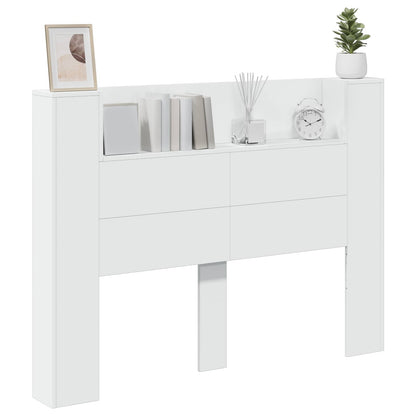 vidaXL Kopfteil mit Regal Weiß 140 x 16,5 x 103,5 cm Holzwerkstoff