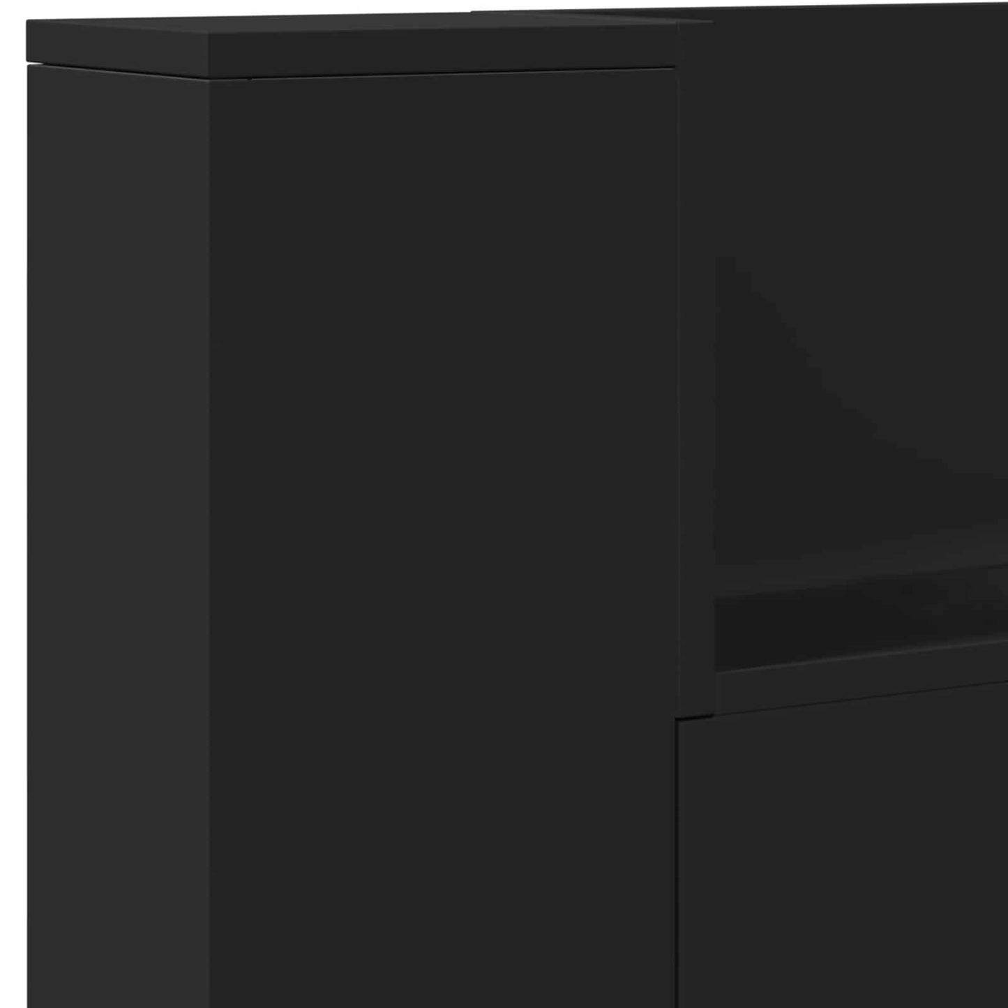 vidaXL Kopfteil mit Regal Schwarz 160 x 16,5 x 103,5 cm Holzwerkstoff