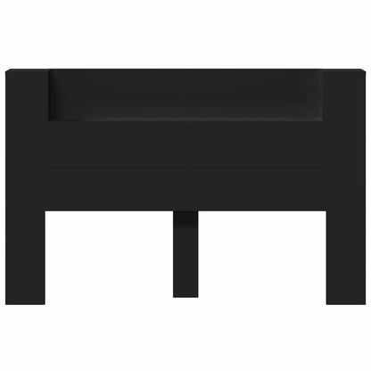 vidaXL Kopfteil mit Regal Schwarz 160 x 16,5 x 103,5 cm Holzwerkstoff
