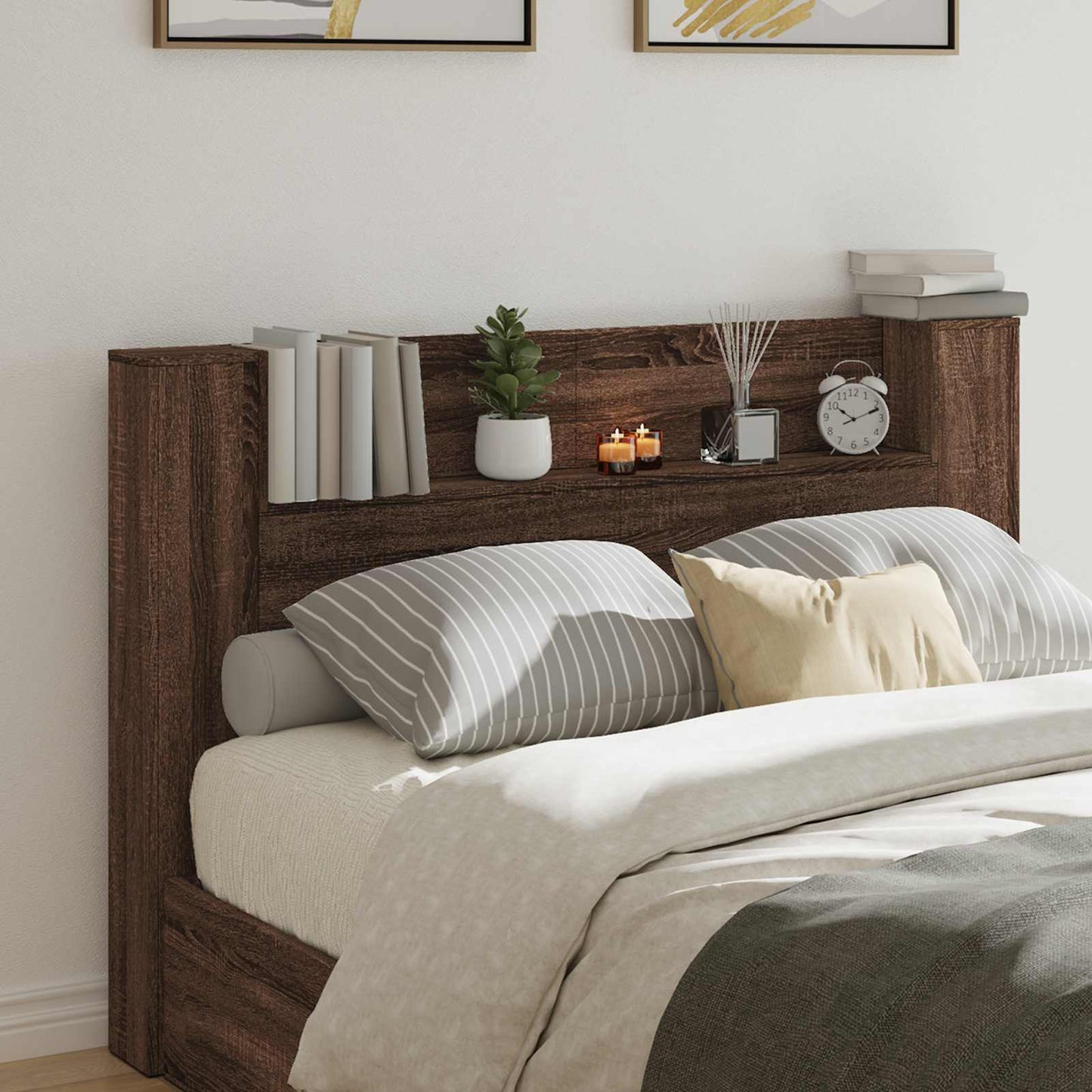 vidaXL Kopfteil Braun Eichen-Optik 160 x 16,5 x 103,5 cm Holzwerkstoff