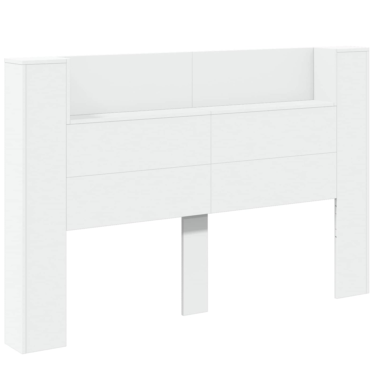 vidaXL Kopfteil mit Regal Weiß 160 x 16,5 x 103,5 cm Holzwerkstoff