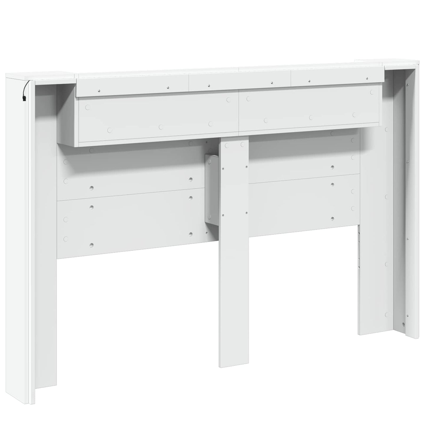 vidaXL Kopfteil mit Regal Weiß 160 x 16,5 x 103,5 cm Holzwerkstoff