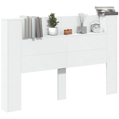 vidaXL Kopfteil mit Regal Weiß 160 x 16,5 x 103,5 cm Holzwerkstoff