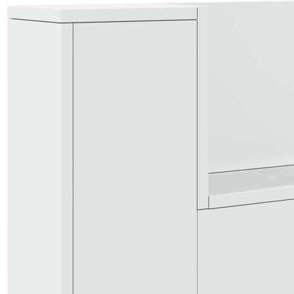 vidaXL Kopfteil mit Regal Weiß 180 x 16,5 x 103,5 cm Holzwerkstoff