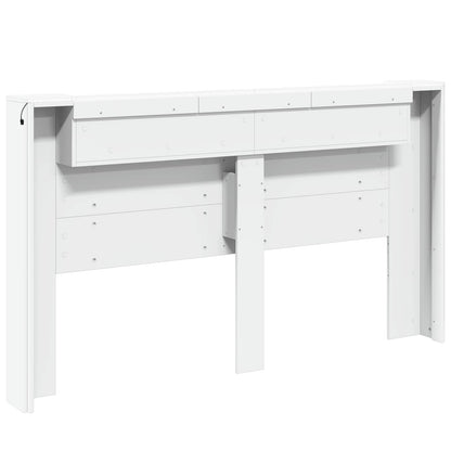 vidaXL Kopfteil mit Regal Weiß 180 x 16,5 x 103,5 cm Holzwerkstoff