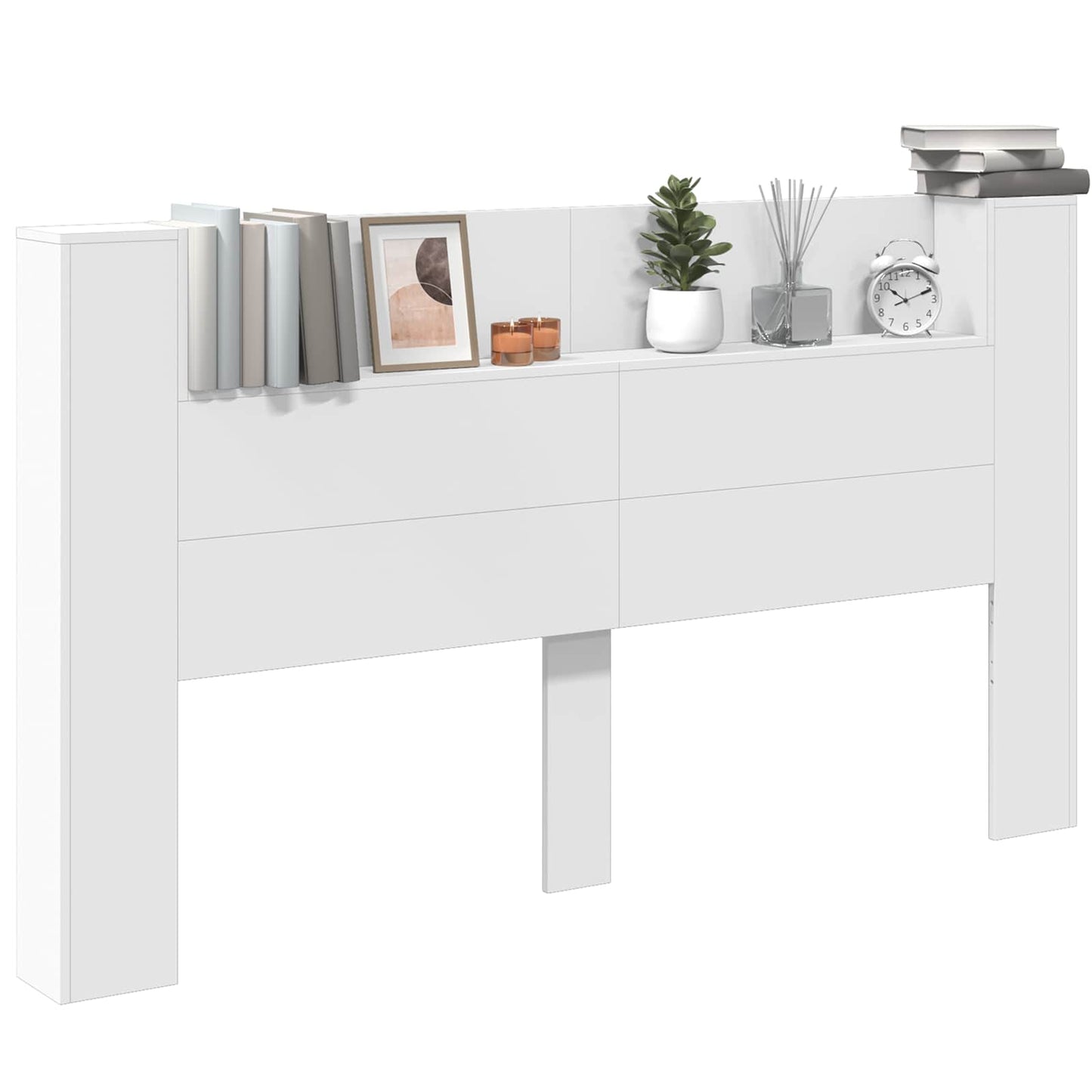 vidaXL Kopfteil mit Regal Weiß 180 x 16,5 x 103,5 cm Holzwerkstoff