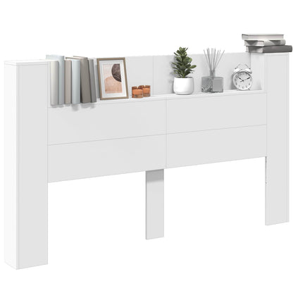 vidaXL Kopfteil mit Regal Weiß 180 x 16,5 x 103,5 cm Holzwerkstoff