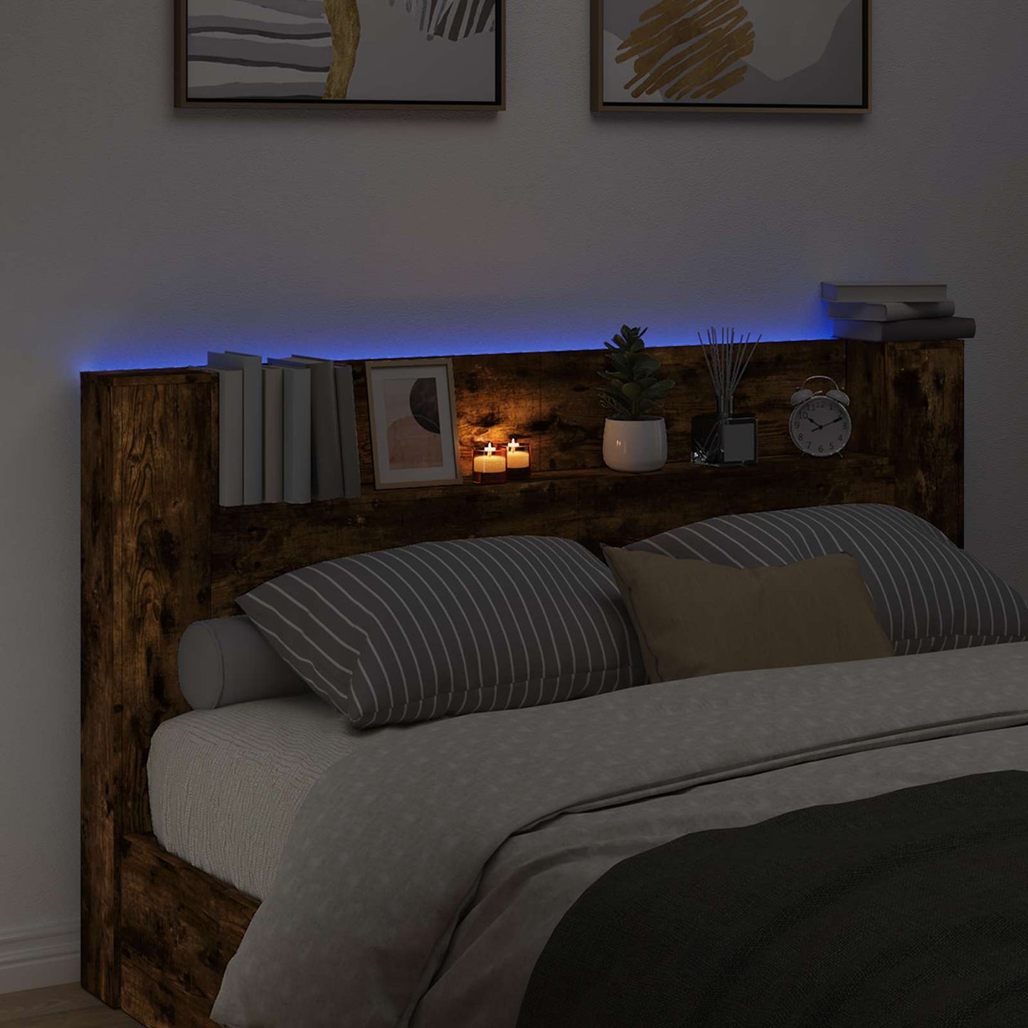 vidaXL Kopfteil Geräucherte Eiche 180 x 16,5 x 103,5 cm Holzwerkstoff