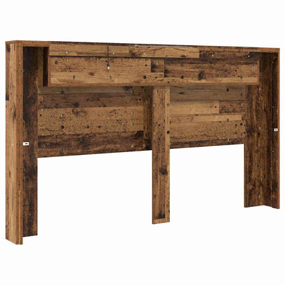 vidaXL Kopfteil mit Regal Altholz 180 x 17 x 104,5 cm Holzwerkstoff
