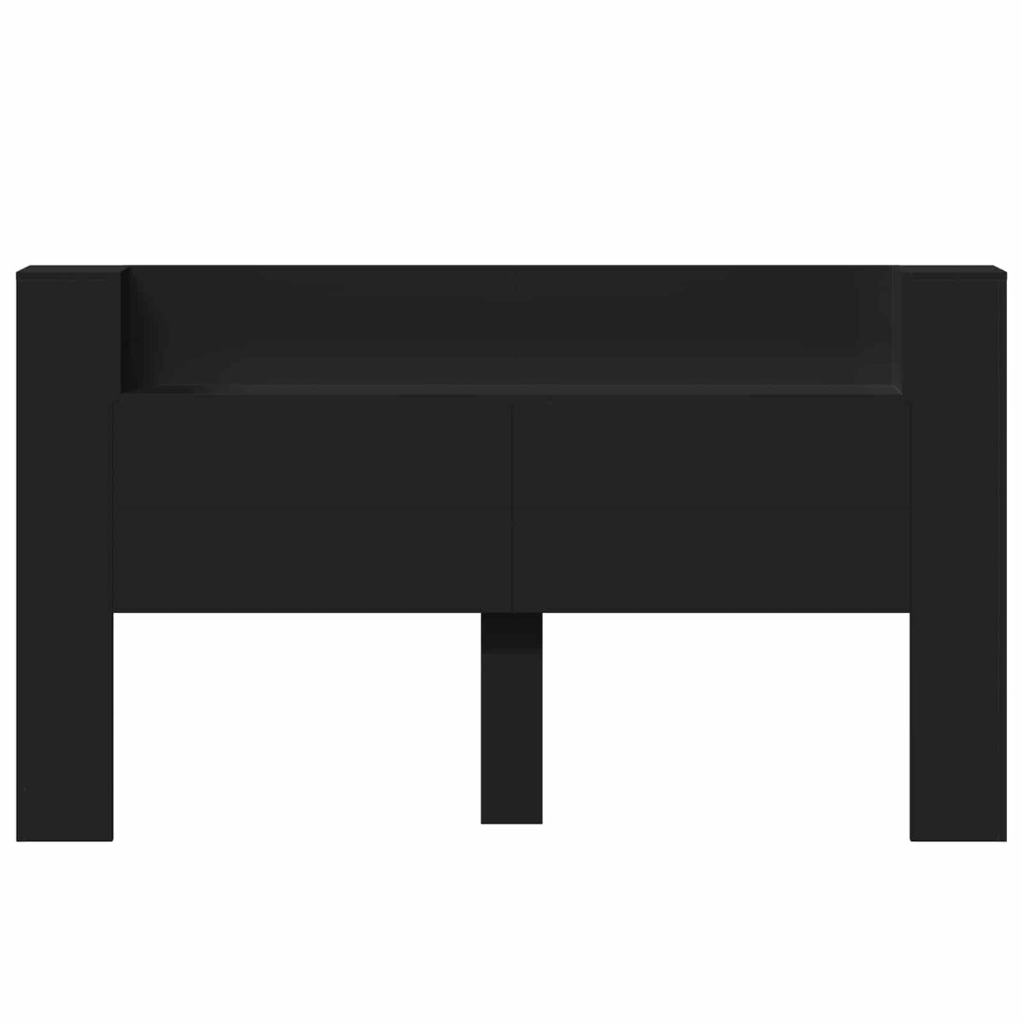 vidaXL Kopfteil mit Regal Schwarz 180 x 16,5 x 103,5 cm Holzwerkstoff