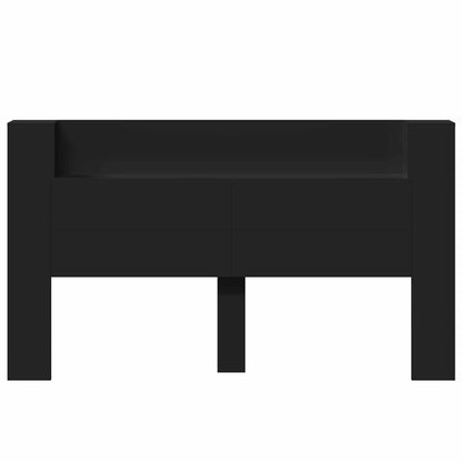 vidaXL Kopfteil mit Regal Schwarz 180 x 16,5 x 103,5 cm Holzwerkstoff
