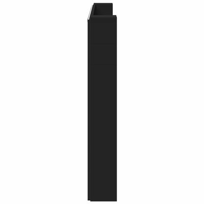vidaXL Kopfteil mit Regal Schwarz 180 x 16,5 x 103,5 cm Holzwerkstoff