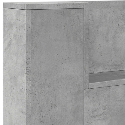 vidaXL Kopfteil Beton Grau 180 x 16,5 x 103,5 cm Holzwerkstoff