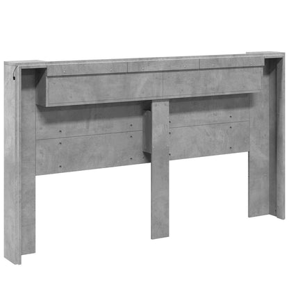 vidaXL Kopfteil Beton Grau 180 x 16,5 x 103,5 cm Holzwerkstoff
