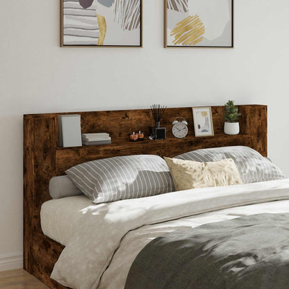 vidaXL Kopfteil Geräucherte Eiche 200 x 16,5 x 103,5 cm Holzwerkstoff