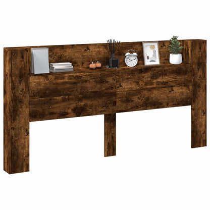 vidaXL Kopfteil Geräucherte Eiche 200 x 16,5 x 103,5 cm Holzwerkstoff
