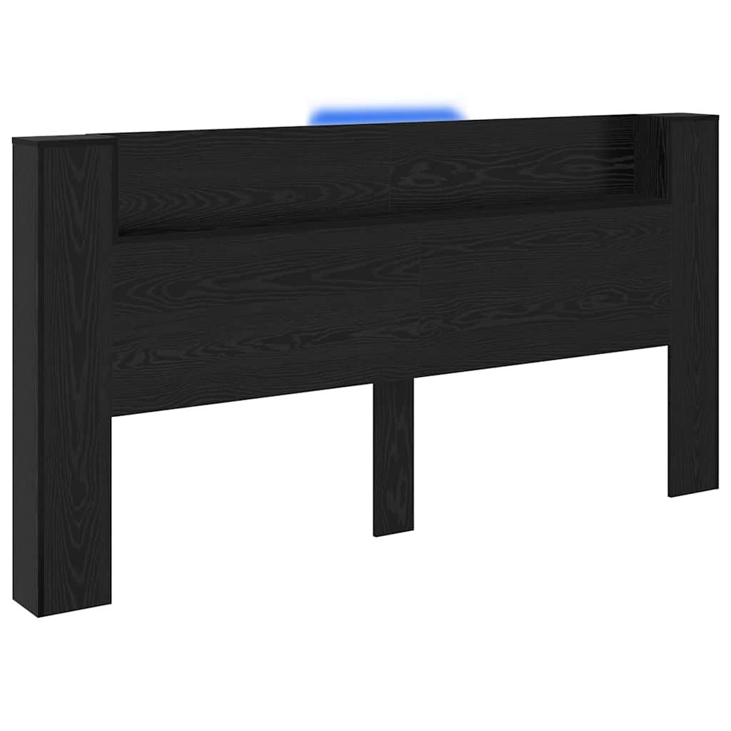 vidaXL Kopfteil Schwarz Eichen-Optik 200 x 15 x 103,5 cm Holzwerkstoff