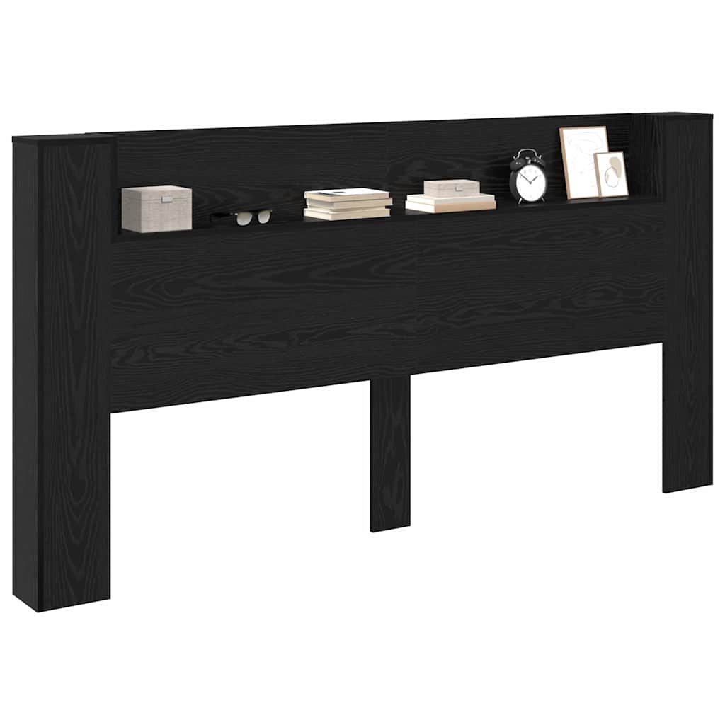 vidaXL Kopfteil Schwarz Eichen-Optik 200 x 15 x 103,5 cm Holzwerkstoff
