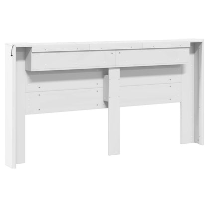vidaXL Kopfteil mit Regal Weiß 200 x 16,5 x 103,5 cm Holzwerkstoff