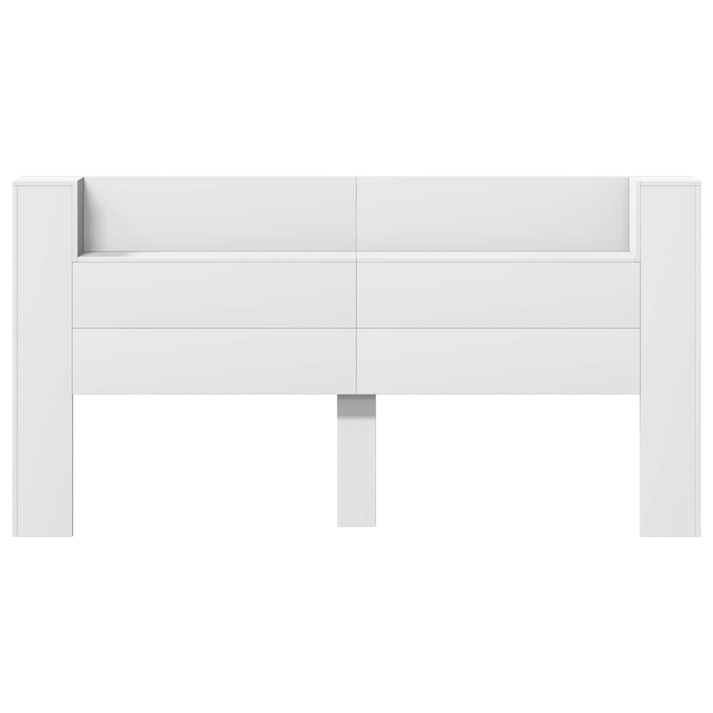 vidaXL Kopfteil mit Regal Weiß 200 x 16,5 x 103,5 cm Holzwerkstoff
