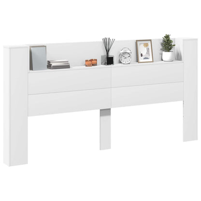 vidaXL Kopfteil mit Regal Weiß 200 x 16,5 x 103,5 cm Holzwerkstoff