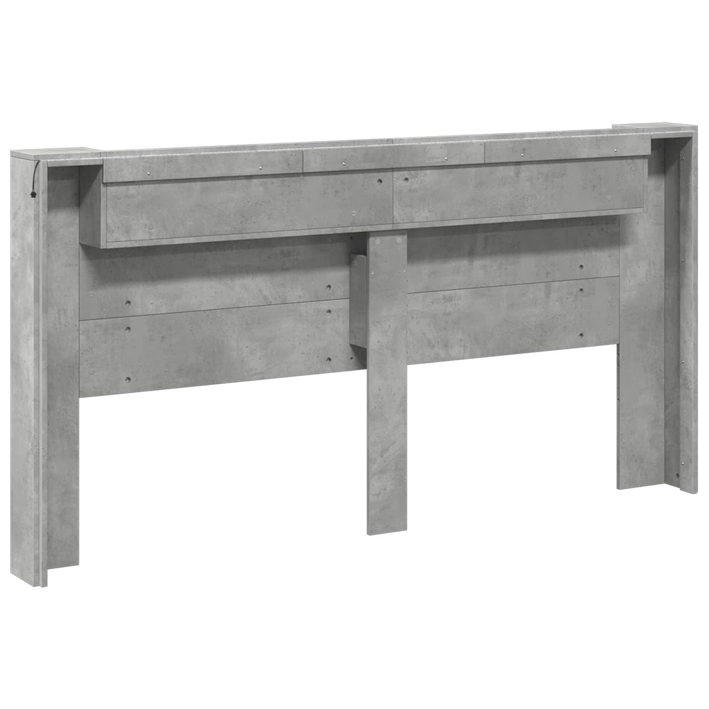 Kopfteil Beton Grau 200 x 16,5 x 103,5 cm Holzwerkstoff