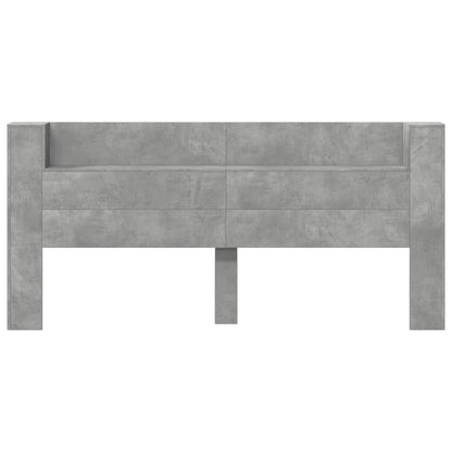 Kopfteil Beton Grau 200 x 16,5 x 103,5 cm Holzwerkstoff