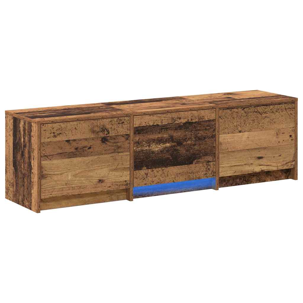 vidaXL TV Schrank mit LEDs Altholz 140 x 34 x 40 cm Holzwerkstoff