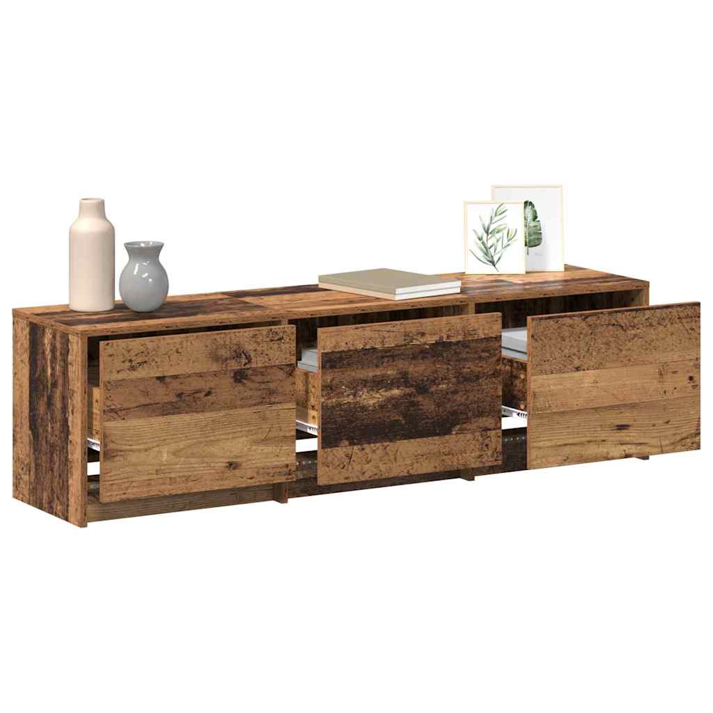 vidaXL TV Schrank mit LEDs Altholz 140 x 34 x 40 cm Holzwerkstoff