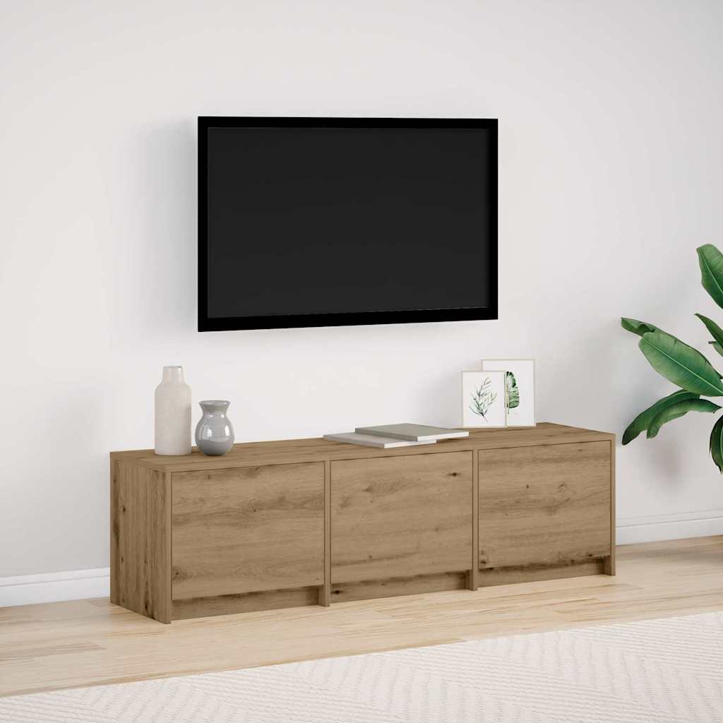 vidaXL TV Schrank mit LEDs Kunsthandwerk Eiche 140 x 34 x 40 cm