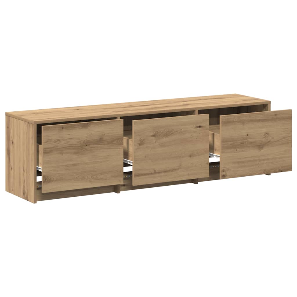 vidaXL TV Schrank mit LEDs Kunsthandwerk Eiche 140 x 34 x 40 cm