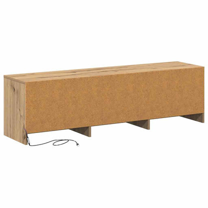 vidaXL TV Schrank mit LEDs Kunsthandwerk Eiche 140 x 34 x 40 cm