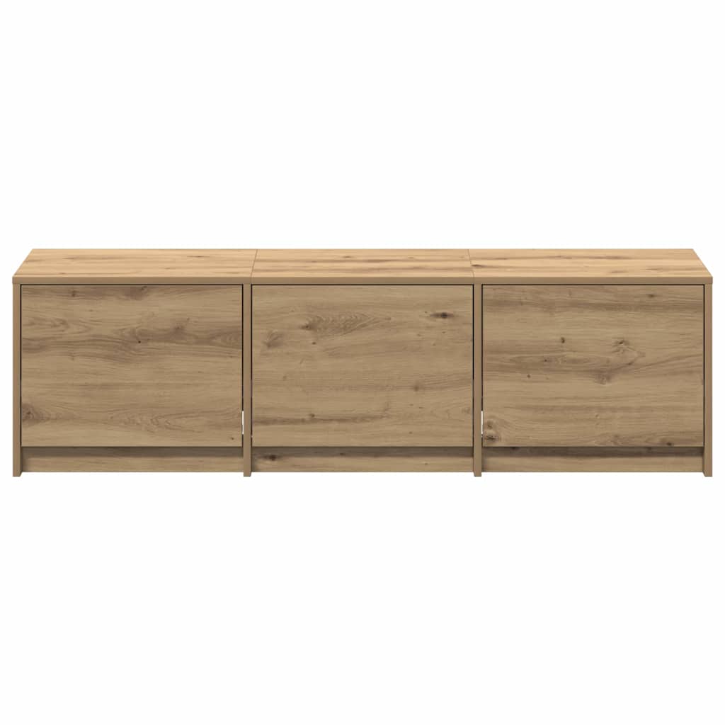 vidaXL TV Schrank mit LEDs Kunsthandwerk Eiche 140 x 34 x 40 cm