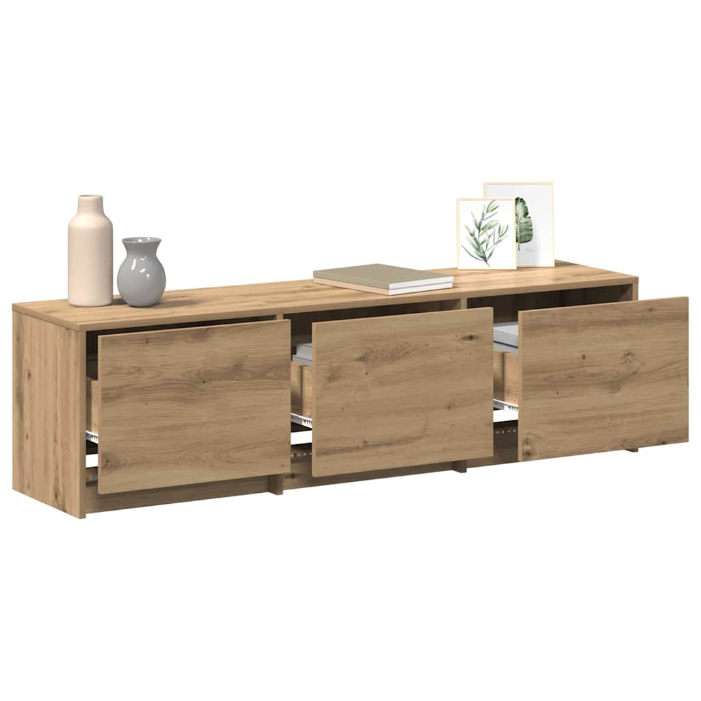 vidaXL TV Schrank mit LEDs Kunsthandwerk Eiche 140 x 34 x 40 cm