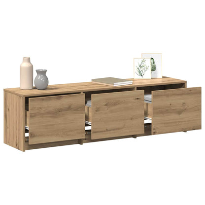 vidaXL TV Schrank mit LEDs Kunsthandwerk Eiche 140 x 34 x 40 cm