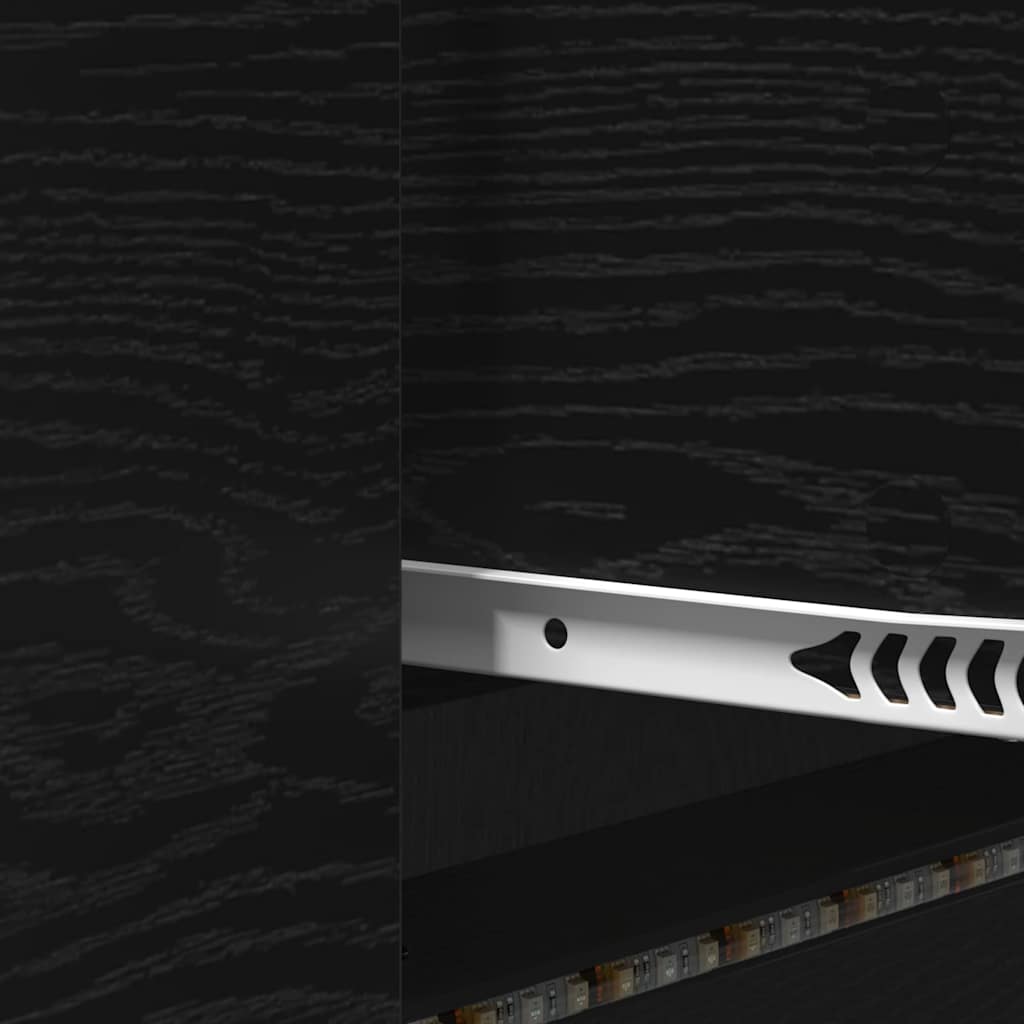 Fernsehschrank mit LED Schwarze Eiche 140 x 34 x 40 cm