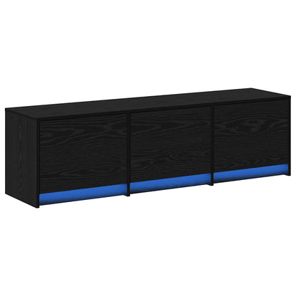 Fernsehschrank mit LED Schwarze Eiche 140 x 34 x 40 cm