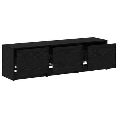 Fernsehschrank mit LED Schwarze Eiche 140 x 34 x 40 cm