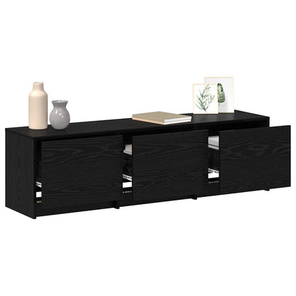 Fernsehschrank mit LED Schwarze Eiche 140 x 34 x 40 cm